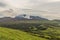 Erupting Mount Aso volcano view from natural trail in Kumamoto, Kyushu, Japan