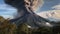 Erupting volcano leaves trail of destruction and ash generated by AI