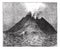 Erupting volcano, Stromboli, Italy, vintage engraving