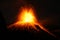 Erupting volcano with Strombolian type eruption