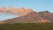 Eruption Etna volcano at sunrise in Sicily, Ital