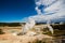Eruption of the geothermal in yellowstone park