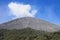 Eruption from semeru mountain with blue sky