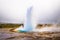 Eruption of Strokkur and Geysir Geothermal Area in Iceland