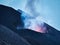 Eruption of the Stromboli volcano, Aeolian islands, Sicily, Italy