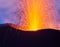 Eruption of the Stromboli volcano, Aeolian islands, Sicily, Italy