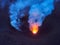 Eruption of the Stromboli volcano, Aeolian islands, Sicily, Italy