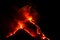 Eruption of volcano etna in sicily