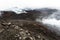 Eruption of Volcano Tolbachik. Crater and solid lava fields, Kamchatka Peninsula, Russia