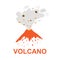 Eruption of a volcano, vector logo