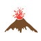 Eruption of a volcano, vector logo