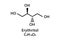 Erythritol molecular structure. Erythritol skeletal chemical formula. Chemical molecular formula vector illustration