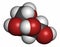 Erythritol non-caloric sweetener molecule. Atoms are represented as spheres with conventional color coding: hydrogen (white),