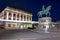 Erzherzog Albrecht Denkmal monument and Albertina museum at night, Vienna, Austria