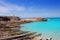 Es Calo port in Formentera with aqua water