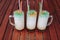 Es Cendol, Java traditional drink. Cendol is an iced sweet popular dessert that contains droplets of worm-like green rice flour