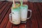 Es Cendol, Java traditional drink. Cendol is an iced sweet popular dessert that contains droplets of worm-like green rice flour