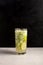 Es Timun Serut or Le Both Timon. Indonesian Refreshment Drink based on cucumber with lime and sweet basil seeds. Popular during