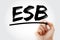 ESB - Enterprise Service Bus acronym with marker, technology concept background