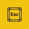 Esc button black line icon. Escape keyboard. Vector flat.