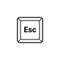 Esc button key vector icon. Escape keyboard logo computer cartoon illustration sign. Esc design technology key design