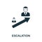 Escalation vector icon symbol. Creative sign from crm icons collection. Filled flat Escalation icon for computer and mobile