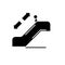 Escalator black icon, vector sign on isolated background. Escalator concept symbol, illustration