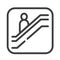 Escalator black line icon. Moving staircase which carries people between floors of a building. Pictogram for web page