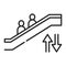 Escalator black line icon. Moving staircase which carries people between floors of a building. Pictogram for web page, mobile app