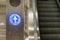 Escalator Light Symbols Arrow Stop Metal Pole Public Metro