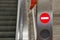 Escalator Light Symbols Arrow Stop Metal Pole Public Metro