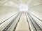 Escalators in a tunnel of a modern Metro station.