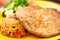 Escalope in batter with stamping and vegetables