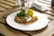 Escalope of veal Holstein with spinach, lemon