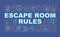 Escape room regulations and prohibitions word concepts dark blue banner