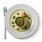 Escargot, cooked land snail, Helix pomatia