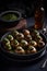 Escargots de Bourgogne - baked snails with garlic, butter and basil. French traditional food