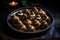 Escargots de Bourgogne - baked snails with garlic, butter and basil. French traditional food