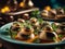 Escargots de Bourgogne, Burgundy snails, are a traditional French dish of snails