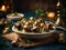 Escargots de Bourgogne, Burgundy snails, are a traditional French dish of snails