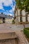 Esch-sur-Sure, September 21, 2021. Empty cobbled street with houses and a building