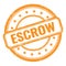 ESCROW text on orange grungy vintage round stamp