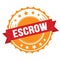 ESCROW text on red orange ribbon stamp