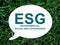 ESG Environmental, Social and Governance sign on the plate.