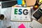 ESG environmental social and governance Sustainable to Businessman strategy ESG