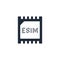 Esim chip card concept icon. Embedded sim card cellular mobile technology smart concept