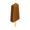 Eskimo Ice Cream on Stick from Food Court as Self-serve Dinner Isometric Vector Illustration