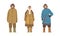 Eskimo Indigenous Man and Woman Character Wearing Traditional Warm Clothes Vector Set