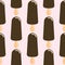 Eskimo pie seamless pattern. Ice cream with chocolate glaze on pink background