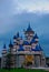 Eskisehir Sazova Fairy Castle on a cloudy day front view